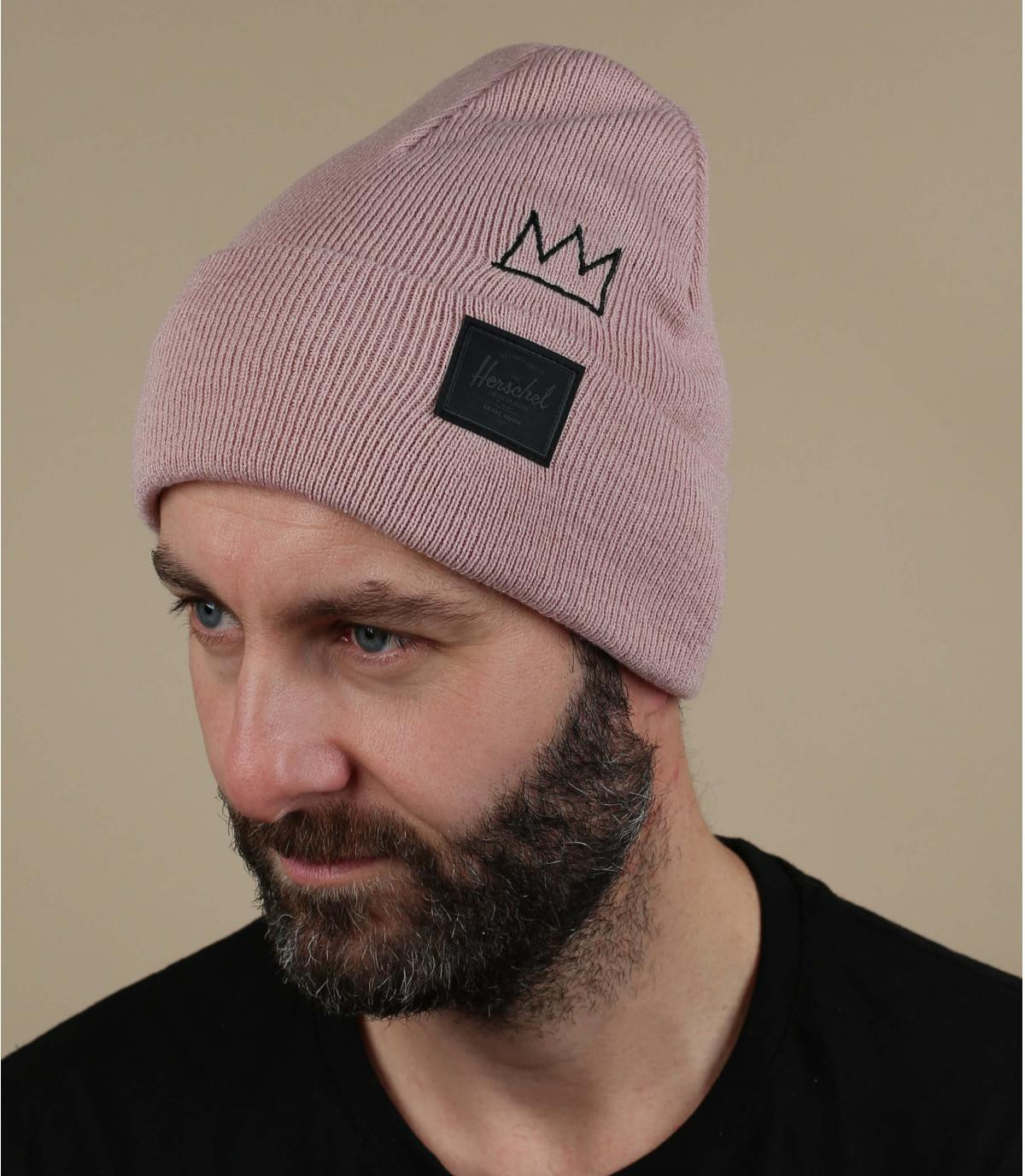 pink Basquiat beanie Herschel Elmer Basquiat Crown ash rose Herschel Headict